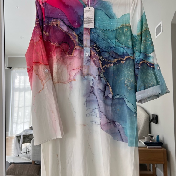 NWT - Marbled long sleeve tunic. Size M - Picture 5 of 13